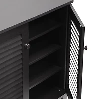 Espresso Shutter Door Wooden Cabinet