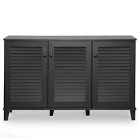 Espresso 3-Door Wood Cabinet