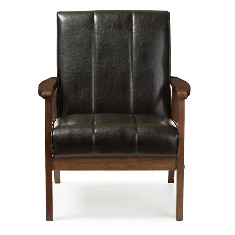 Black Faux Leather Kegan Accent Chair