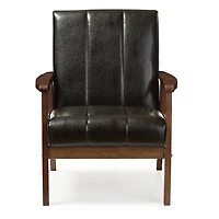 Black Faux Leather Kegan Accent Chair