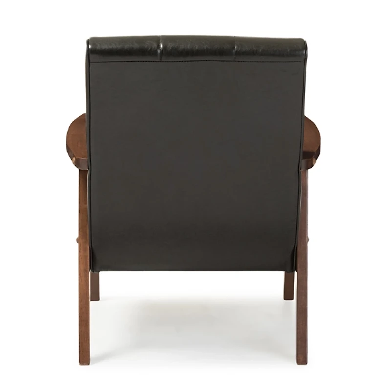 Black Faux Leather Kegan Accent Chair