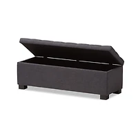 Dark Gray Tufted Contemporary Storage Bench