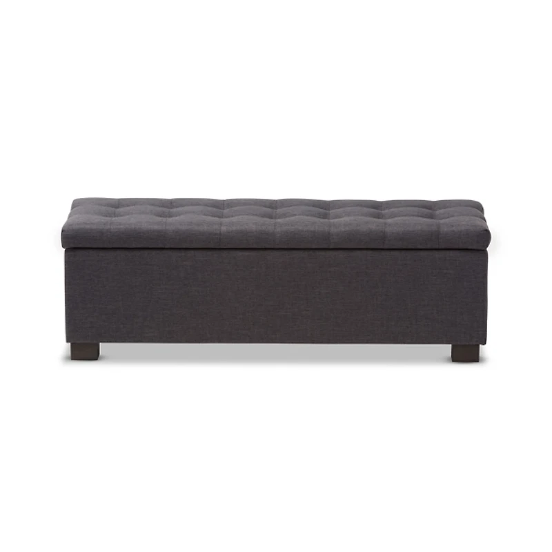Dark Gray Tufted Contemporary Storage Bench
