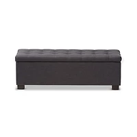 Dark Gray Tufted Contemporary Storage Bench