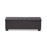 Dark Gray Tufted Contemporary Storage Bench
