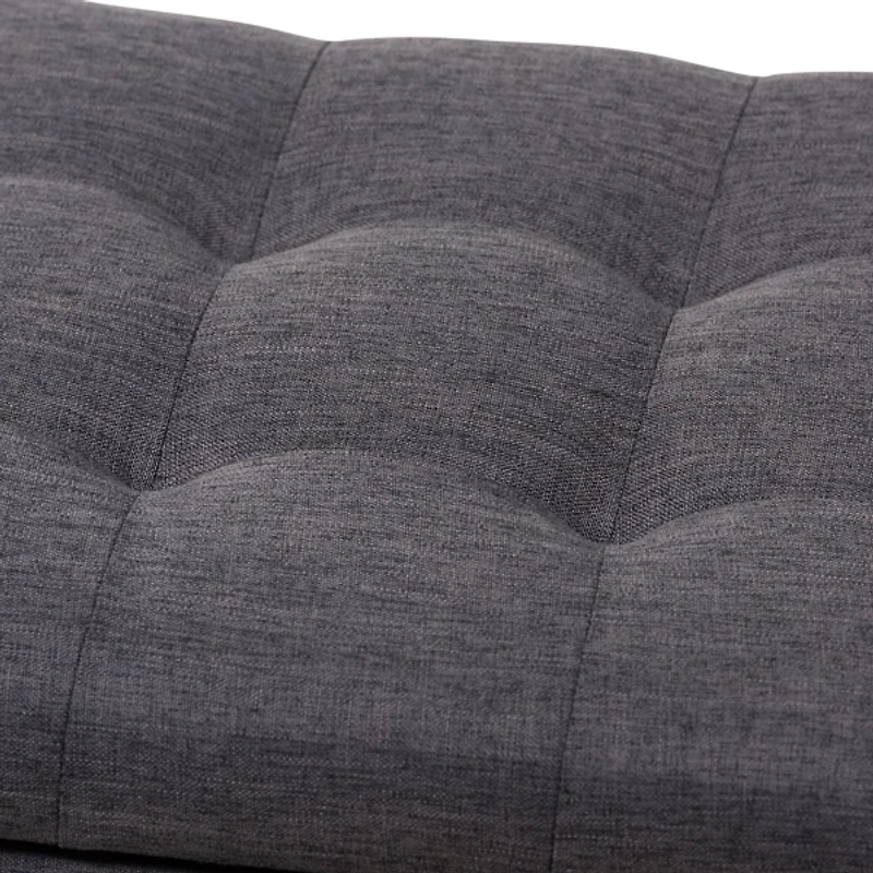 Dark Gray Tufted Contemporary Storage Bench