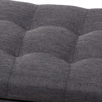 Dark Gray Tufted Contemporary Storage Bench