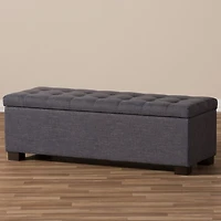 Dark Gray Tufted Contemporary Storage Bench