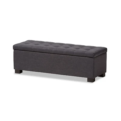 Dark Gray Tufted Contemporary Storage Bench