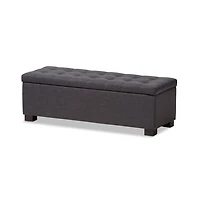Dark Gray Tufted Contemporary Storage Bench