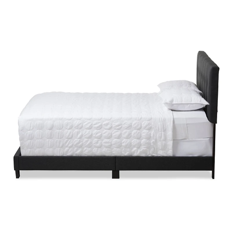 Charcoal Gray Tufted Modern Queen Bed