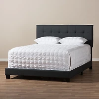 Charcoal Gray Tufted Modern Queen Bed