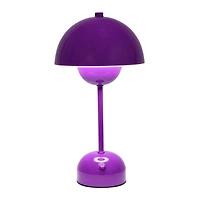 Purple Metal Mushroom Cordless Touch Lamp