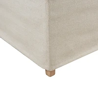 Beige High Back Skirted Dining Chairs, Set of 2