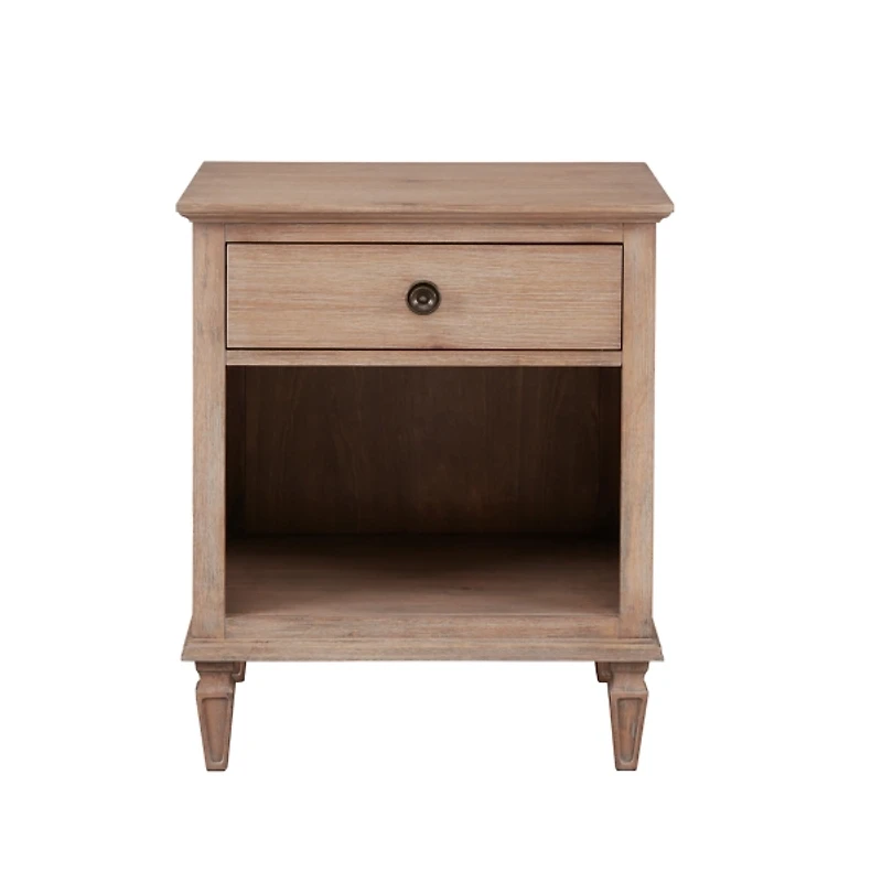 Natural Wood 1-Drawer Nightstand