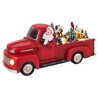 Red Animated Santa Truck, 10.5 in.