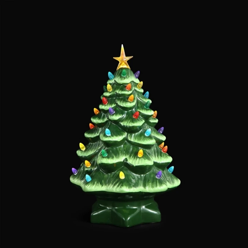 Green Pre-lit Nostalgic Christmas Tree, 14 in.