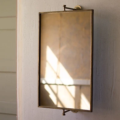 Bronze Metal Rectangle Tilting Mirror