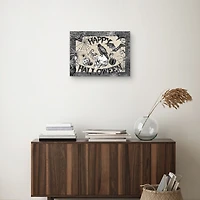 Black and White Happy Halloween Canvas Art Print