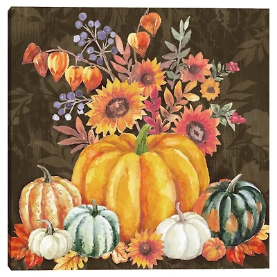 Floral Pumpkins Canvas Art Print