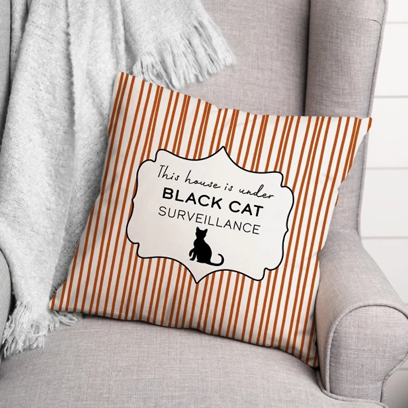 Under Black Cat Surveillance Pillow