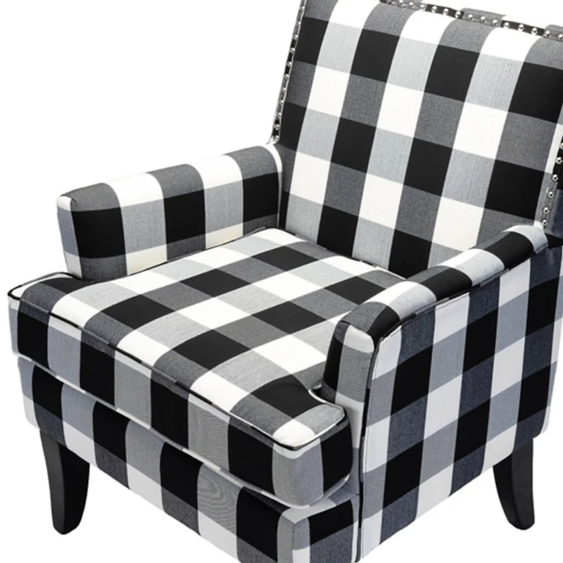Black and White Buffalo Check Armchair