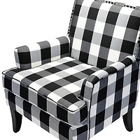 Black and White Buffalo Check Armchair
