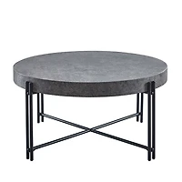 Faux Concrete and Metal Base Coffee Table