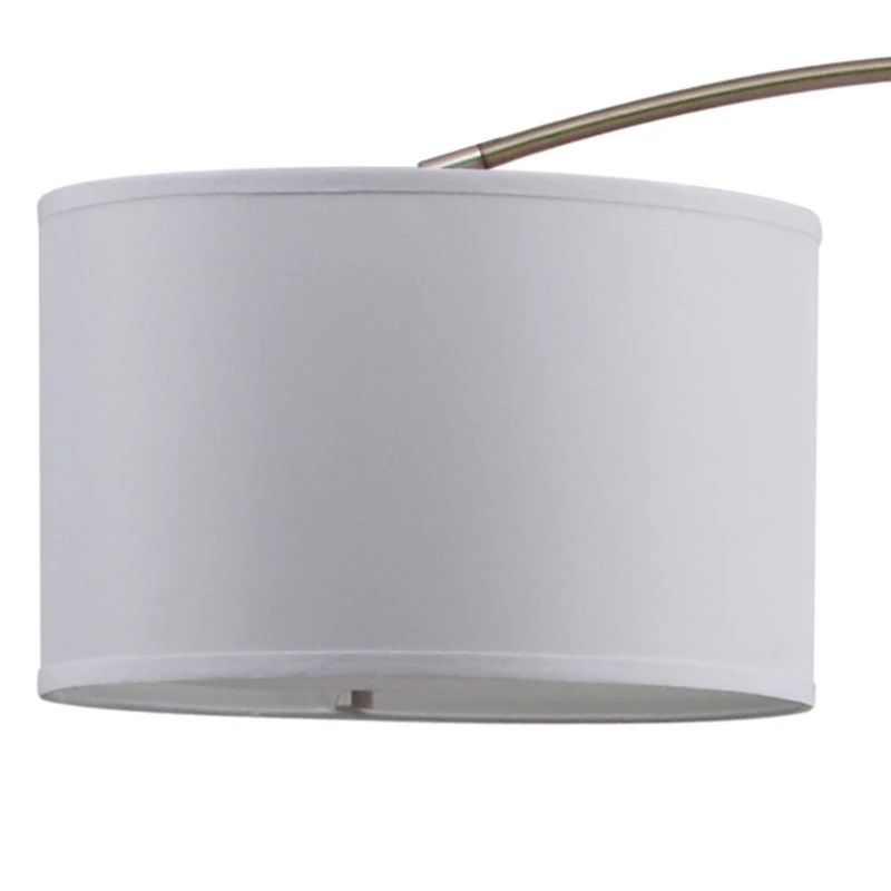 Brass Curved Arm Marble Base Floor Lamp