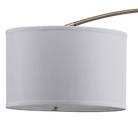 Brass Curved Arm Marble Base Floor Lamp