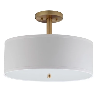 White and Gold Semi-Flush Mount Light