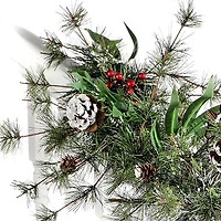 Lightly Flocked Pine and Bristle Berry Garland