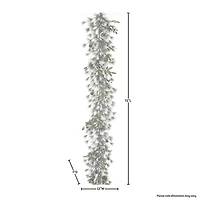 Lightly Flocked Pine and Bristle Berry Garland