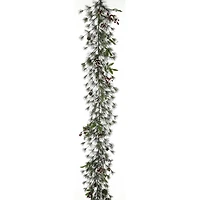 Lightly Flocked Pine and Bristle Berry Garland
