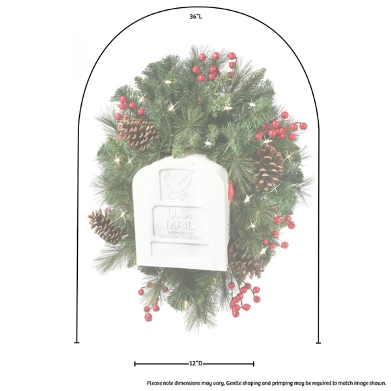 Pre-Lit Belgium Pine Mailbox Swag