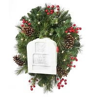 Pre-Lit Belgium Pine Mailbox Swag