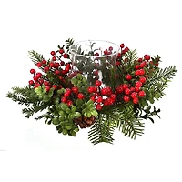 Berry and Boxwood Waterproof Candle Holder
