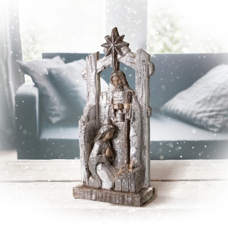 Metallic Holy Family Nativity