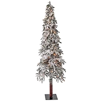 7 ft. Pre-Lit Flocked Elk Alpine Christmas Tree