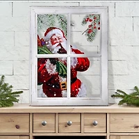 Santa in Window Acrylic Framed Art Print