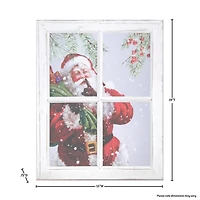 Santa in Window Acrylic Framed Art Print