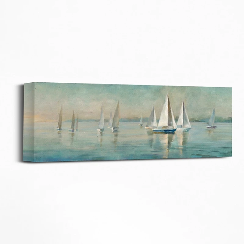 Sailboats at Sunrise Canvas Art Print