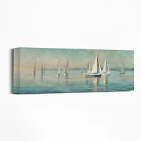 Sailboats at Sunrise Canvas Art Print