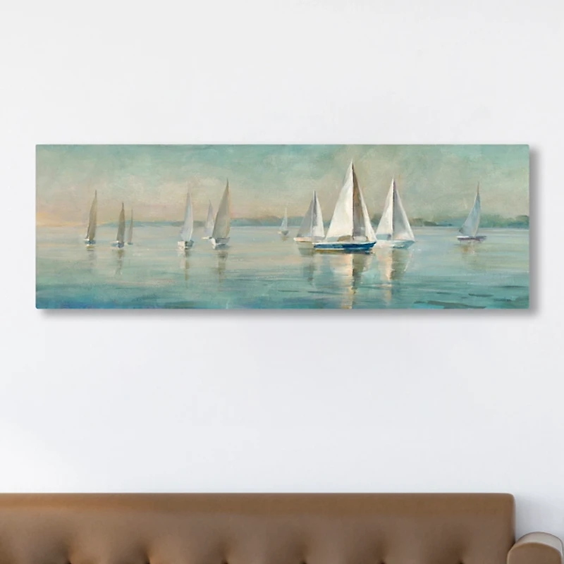 Sailboats at Sunrise Canvas Art Print