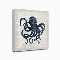 Blue Octopus Driftwood Canvas Art Print