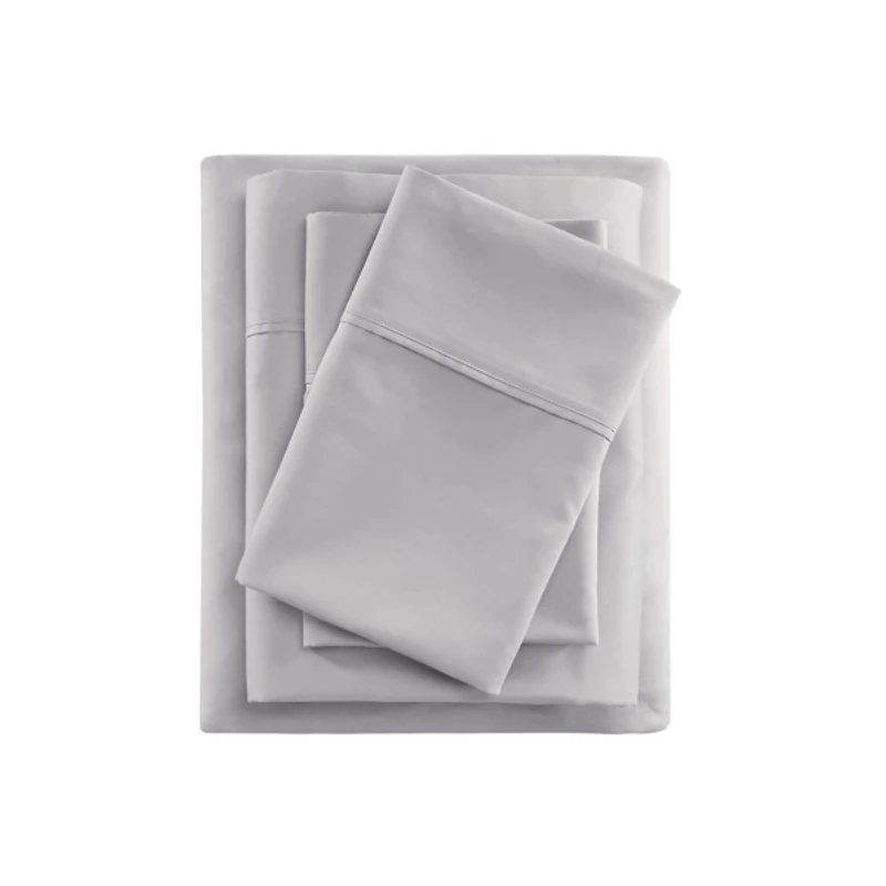 Gray Rich Cooling Cotton Queen Sheet Set