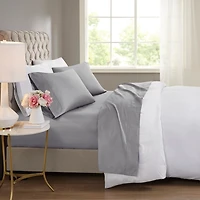 Gray Rich Cooling Cotton Queen Sheet Set