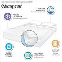 Dark Gray Rich Cooling Cotton Queen Sheet Set