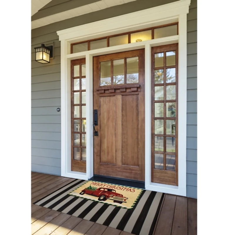 Red Truck Merry Christmas Tree Doormat