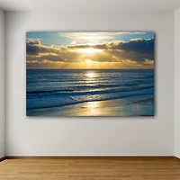 Beach Sunset Surfers Canvas Art Print